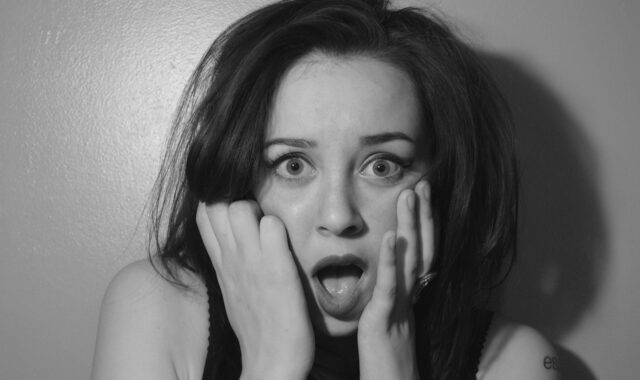 shock, woman, portrait, hand, shock, shock, shock, shock, shock