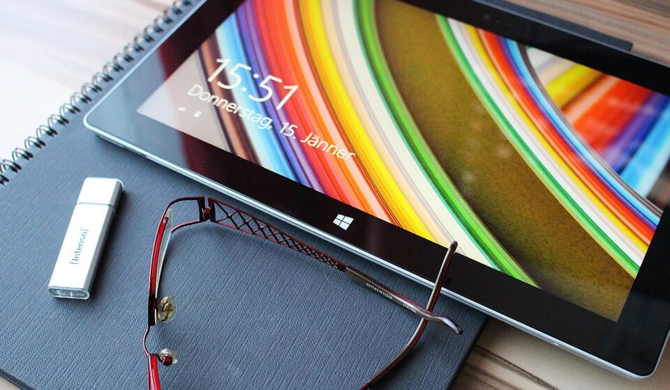 tablet, touch screen, reading glasses, usb stick, memory stick, glasses, surface, workplace, tablet, tablet, tablet, tablet, tablet