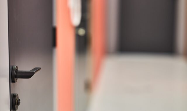 door handle, door, lock, closed, office, home, modern, corridor