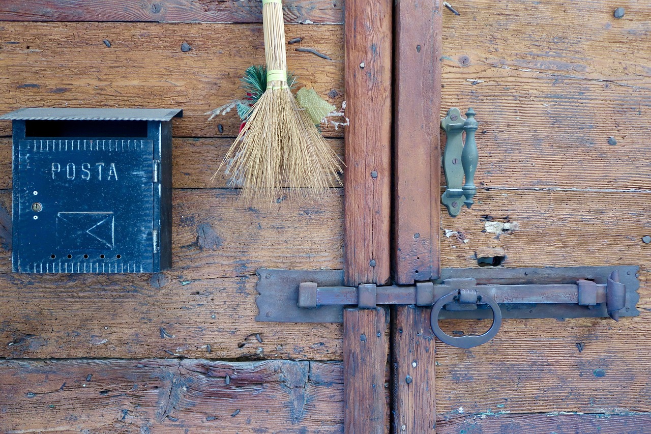 door, gate, entrance, old, metal handle, iron fittings, antique, door fitting, wooden door, front door, letter box, door lock