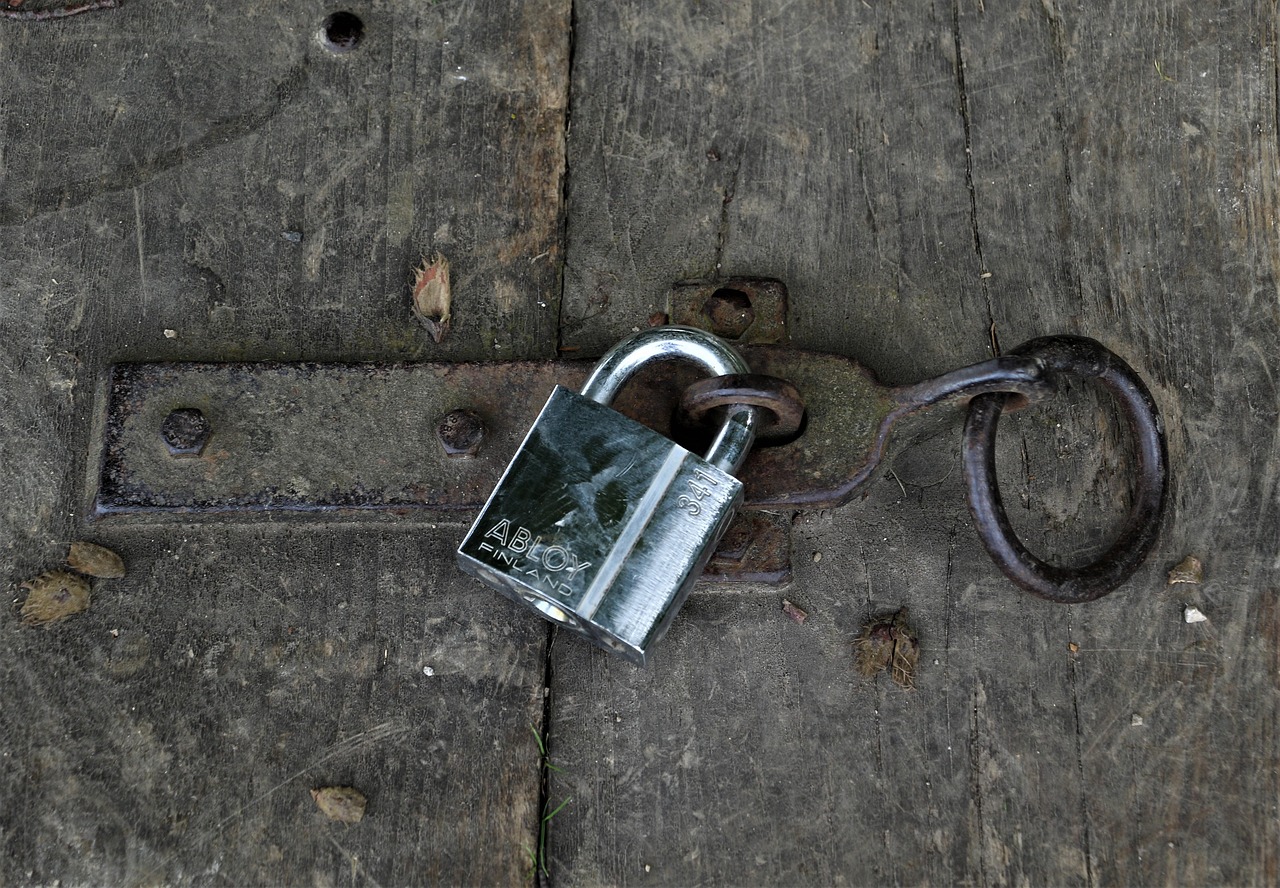 lock, security, wood, door, padlock, secure, protection, protect, gray wood, gray security, gray door