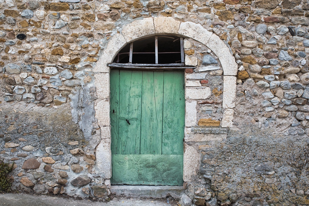 door, lock, pierre, entry, arched facade, vaulted, facade, wall, fenestron
