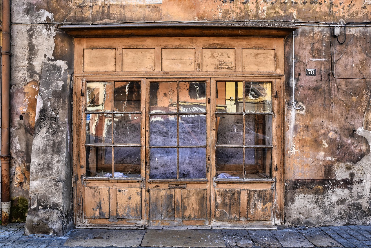 door, entry, stones, window, wall, former, facade, shutters, window, wall, wall, wall, wall, wall