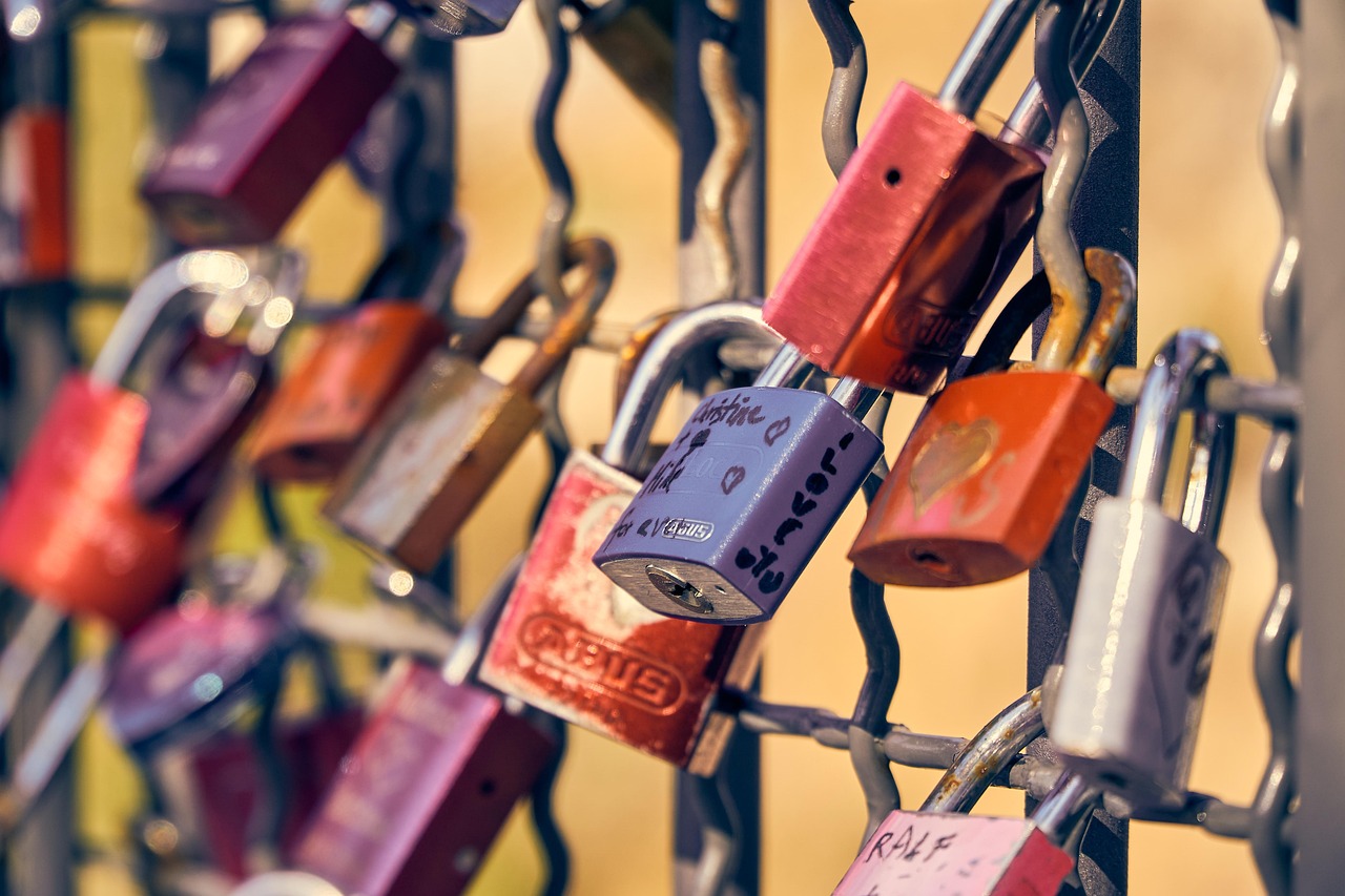 love lock, padlock, railing, love, lock, love padlock, symbol, bridge, tradition, closeup