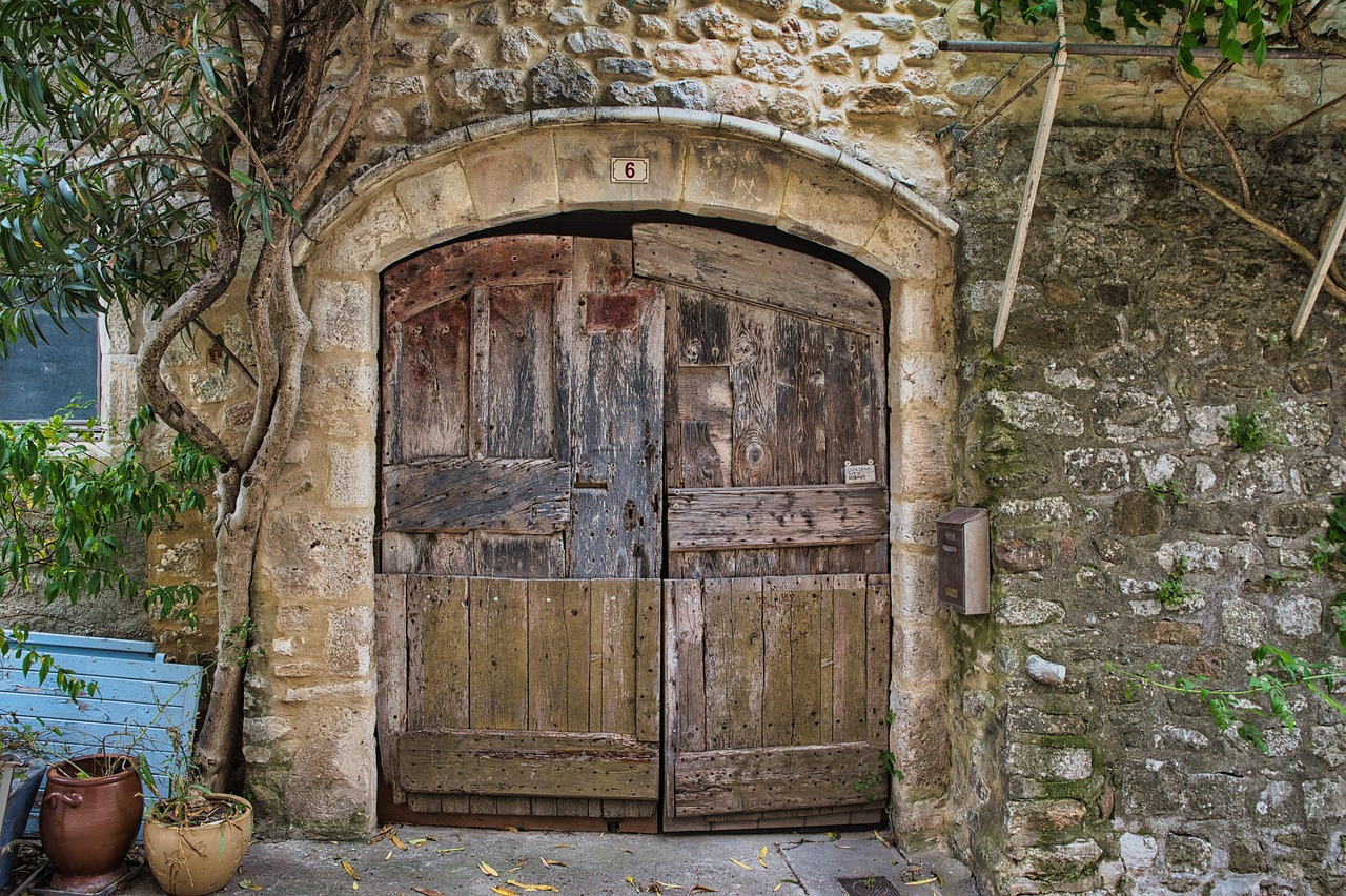 door, lock, pierre, entry, arched facade, vaulted, facade, wall